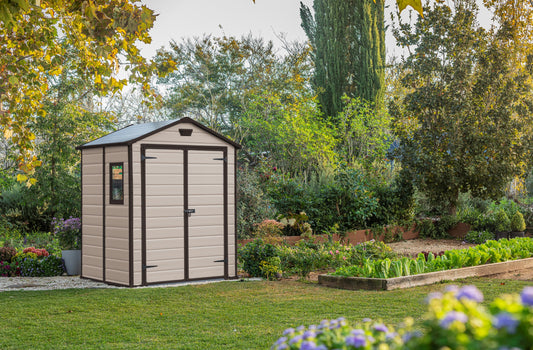 6 x 5ft Apex Garden Storage Shed with Double Doors, Window & Floor – view 2