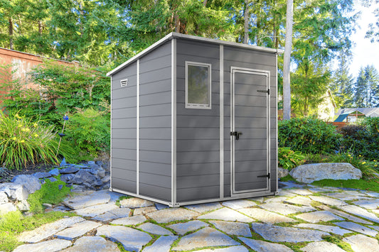 6 x 6ft Pent Garden Storage Shed with Floor, Window & Ventilation – view 2
